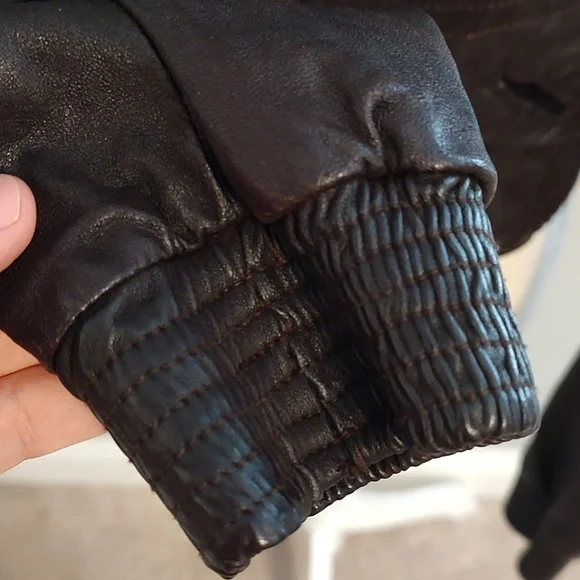 😍NWOT Goldsign Brand Ladie's Unlined Genuine Leather Cropped Bomber Jacket, LG - Picture 13 of 13